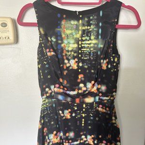 Modcloth Fervour City of Lights Fit and Flare Dress Size XS